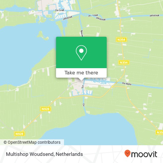 Multishop Woudsend, Midstrjitte 18 8551 PH Súdwest-Fryslân kaart