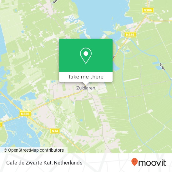 Café de Zwarte Kat, De Millystraat 7A 9471 AG Zuidlaren kaart