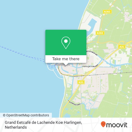 Grand Eetcafé de Lachende Koe Harlingen, Voorstraat 12 8861 BK Harlingen kaart