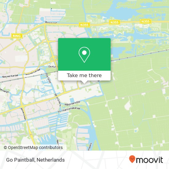 Go Paintball, Apolloweg 1N 8938 AT Leeuwarden kaart