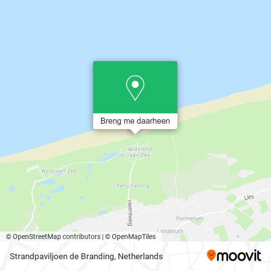 Strandpaviljoen de Branding kaart