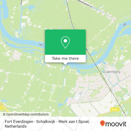 Fort Everdingen - Schalkwijk - Werk aan t Spoel kaart