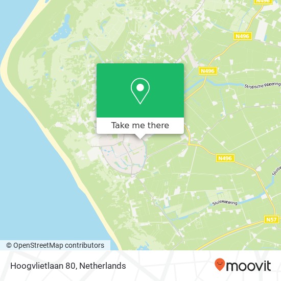 Hoogvlietlaan 80, 3235 BL Rockanje kaart