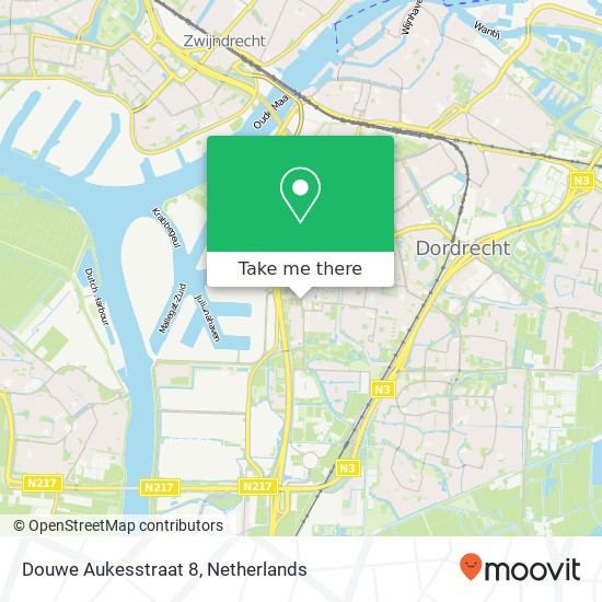 Douwe Aukesstraat 8, 3317 AM Dordrecht kaart