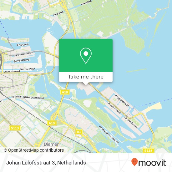 Johan Lulofsstraat 3, 1086 ZB Amsterdam kaart