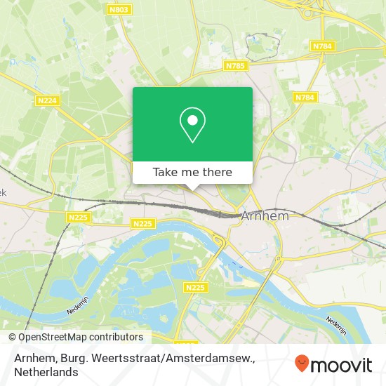 Arnhem, Burg. Weertsstraat / Amsterdamsew. kaart