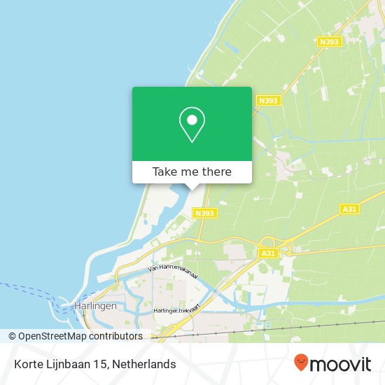 Korte Lijnbaan 15, 8861 NS Harlingen kaart