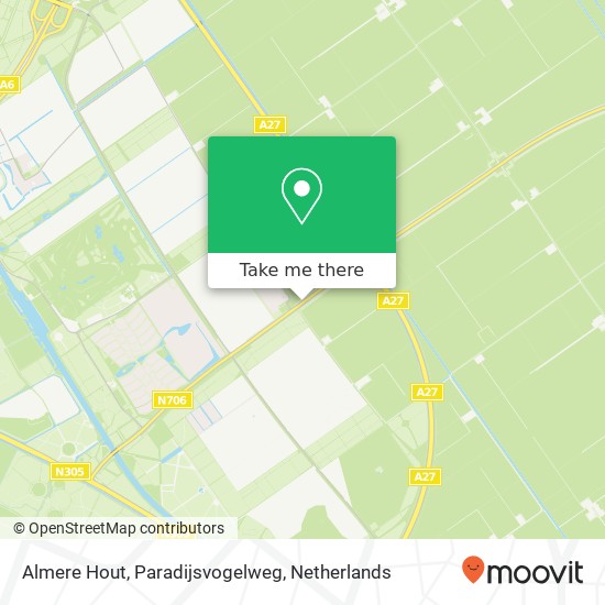 Almere Hout, Paradijsvogelweg kaart