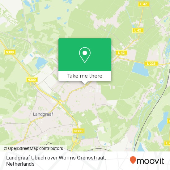 Landgraaf Ubach over Worms Grensstraat kaart