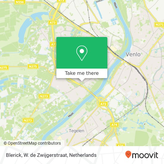 Blerick, W. de Zwijgerstraat kaart
