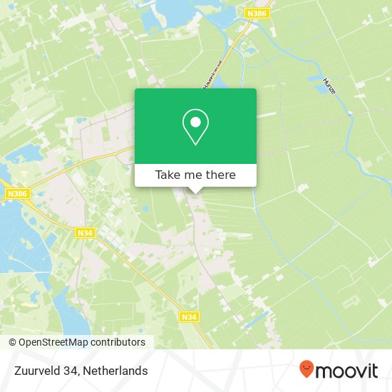 Zuurveld 34, 9471 LL Zuidlaren kaart