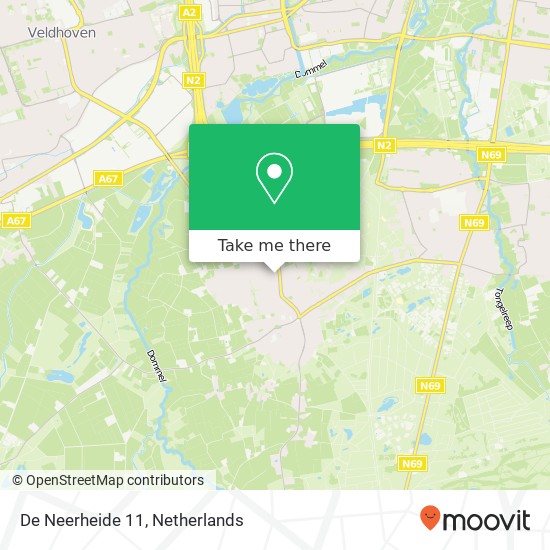 De Neerheide 11, 5581 TN Waalre kaart