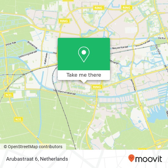 Arubastraat 6, 8931 DE Leeuwarden kaart