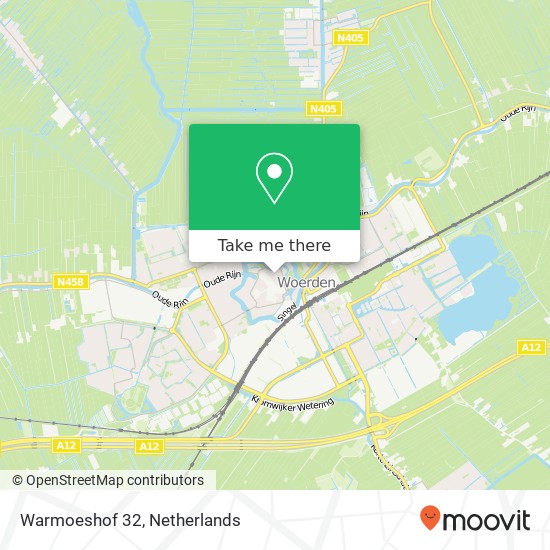 Warmoeshof 32, 3441 ER Woerden kaart