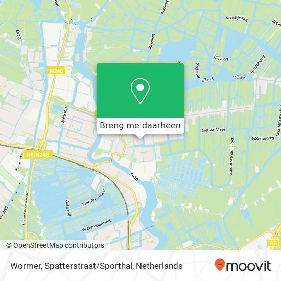 Wormer, Spatterstraat/Sporthal kaart