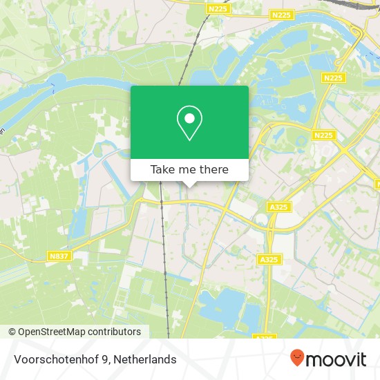 Voorschotenhof 9, 6843 KN Arnhem kaart
