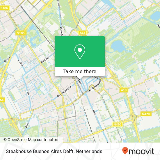 Steakhouse Buenos Aires Delft, Peperstraat 5 kaart