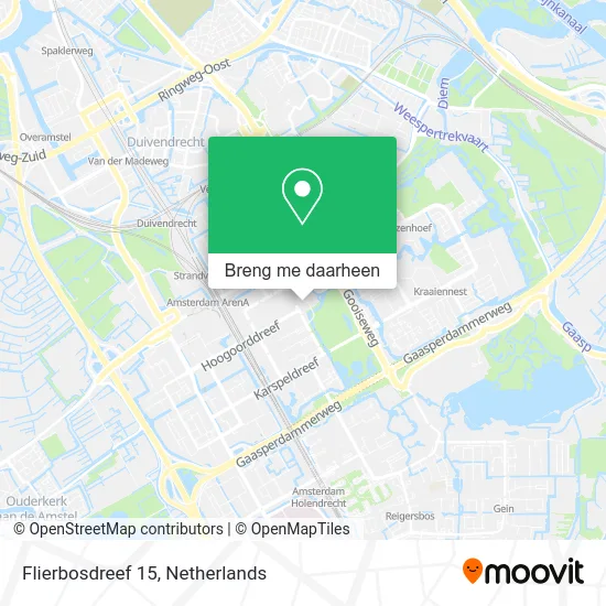 Flierbosdreef 15 kaart