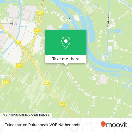 Tuincentrum Ruitenbeek VOF, Tienhovenseweg 4 kaart