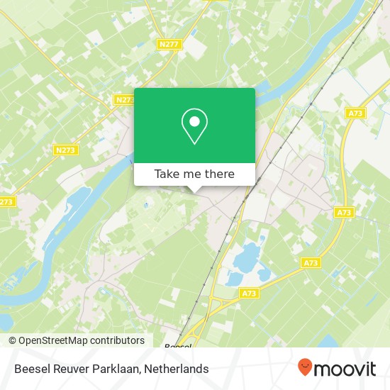 Beesel Reuver Parklaan kaart