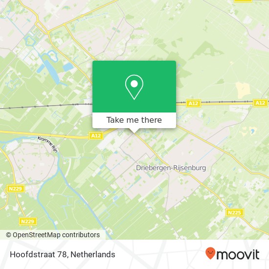 Hoofdstraat 78, 3972 LB Driebergen kaart