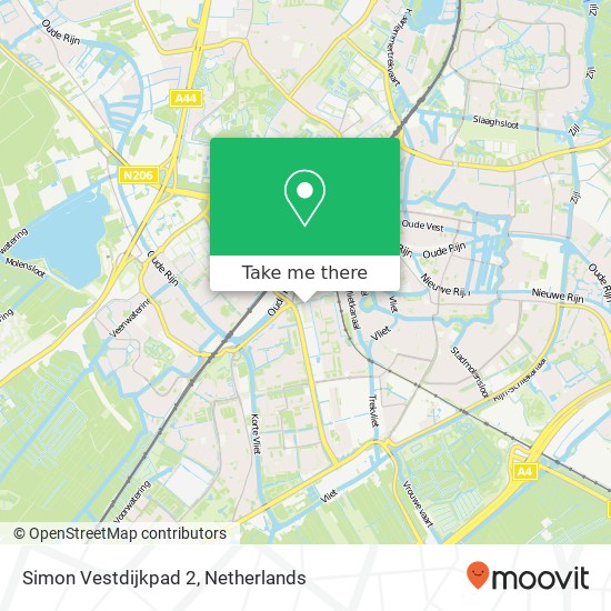 Simon Vestdijkpad 2, 2321 Leiden kaart