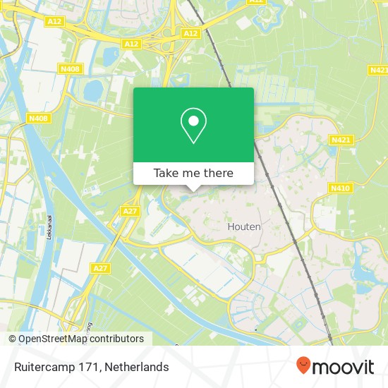 Ruitercamp 171, 3992 BZ Houten kaart