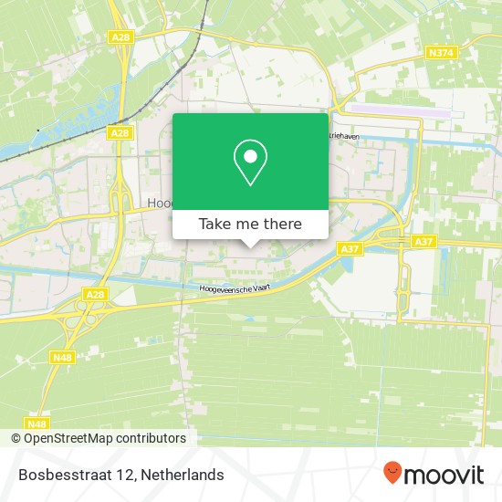 Bosbesstraat 12, 7906 PL Hoogeveen kaart