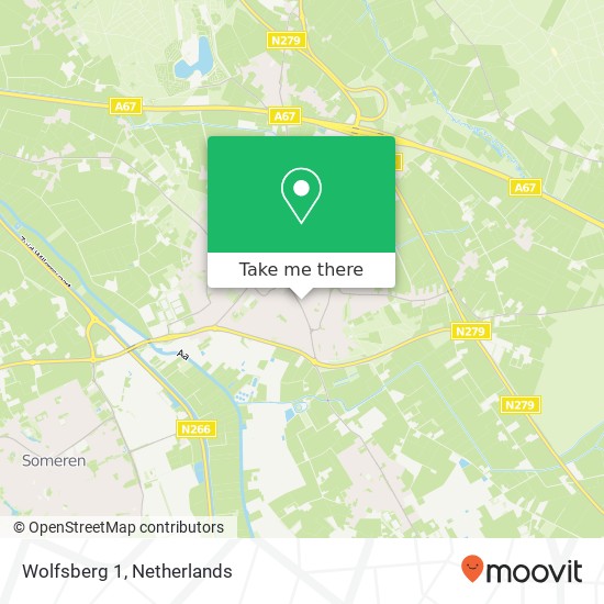 Wolfsberg 1, 5721 HR Asten kaart