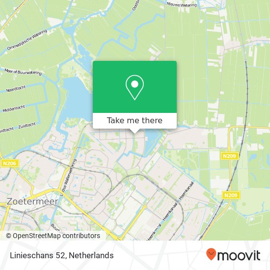 Linieschans 52, 2728 GD Zoetermeer kaart