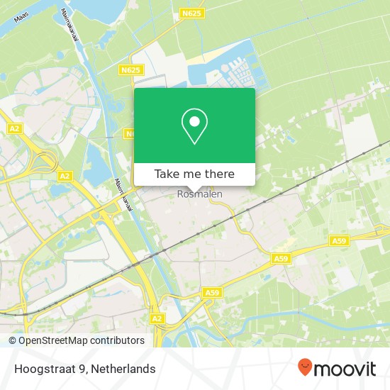 Hoogstraat 9, 5241 CT Rosmalen kaart