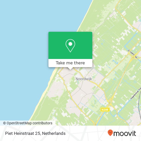 Piet Heinstraat 25, 2202 KS Noordwijk aan Zee kaart