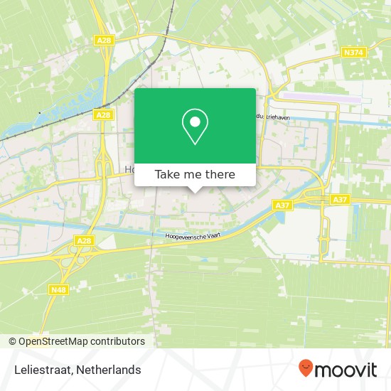 Leliestraat, Leliestraat, 7906 Hoogeveen, Nederland kaart