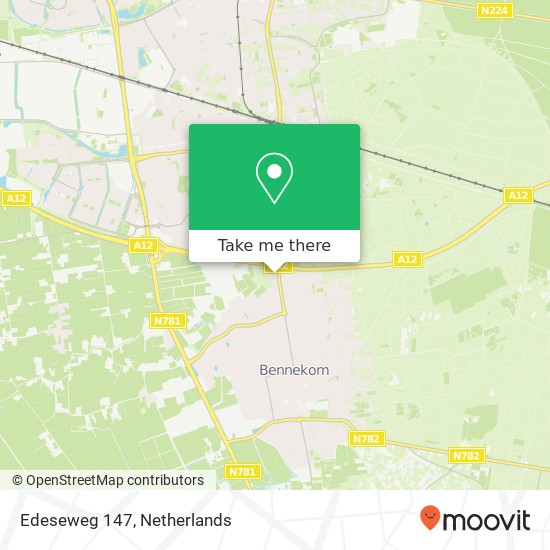 Edeseweg 147, Edeseweg 147, 6721 JV Bennekom, Nederland kaart