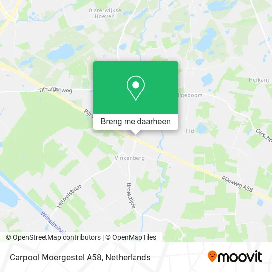 Carpool Moergestel A58 kaart