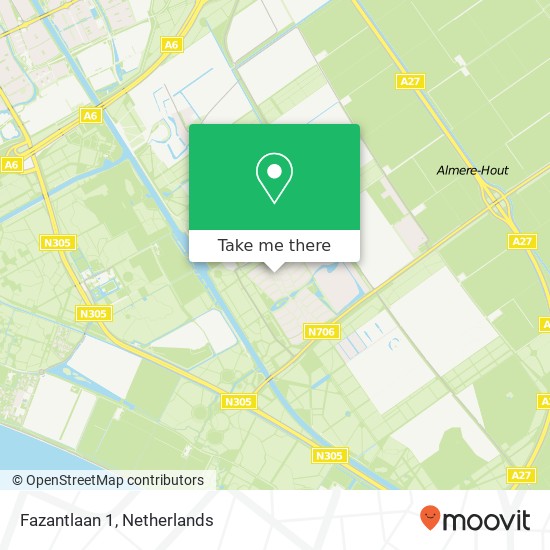 Fazantlaan 1, 1343 AB Almere-Hout kaart