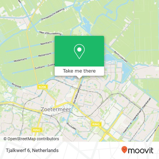 Tjalkwerf 6, 2725 DM Zoetermeer kaart