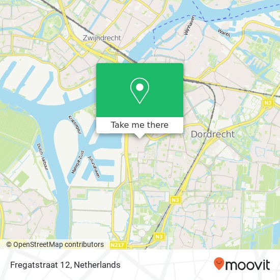 Fregatstraat 12, 3317 ZC Dordrecht kaart