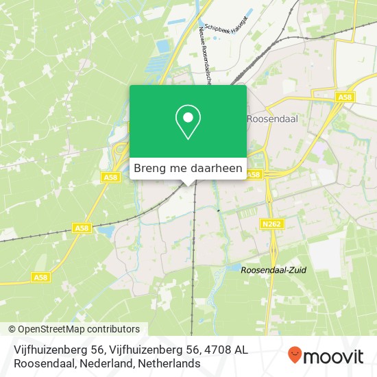 Vijfhuizenberg 56, Vijfhuizenberg 56, 4708 AL Roosendaal, Nederland kaart