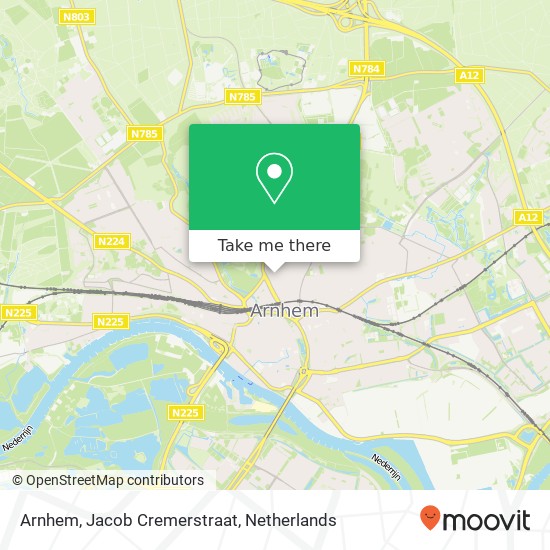 Arnhem, Jacob Cremerstraat kaart