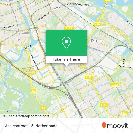 Azaleastraat 15, 1115 DB Duivendrecht kaart