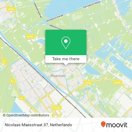 Nicolaas Maesstraat 37, 3601 DS Maarssen kaart