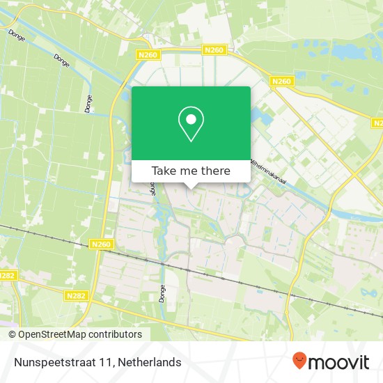 Nunspeetstraat 11, 5045 MA Tilburg kaart