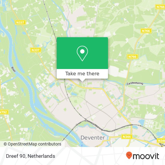 Dreef 90, 7414 EH Deventer kaart