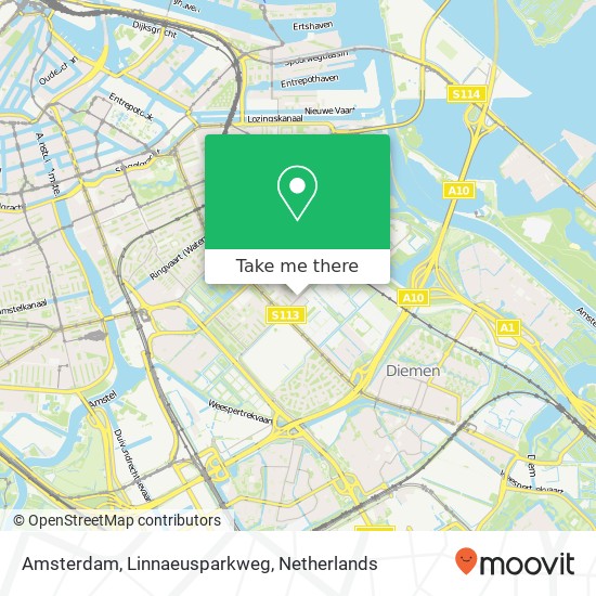 Amsterdam, Linnaeusparkweg kaart