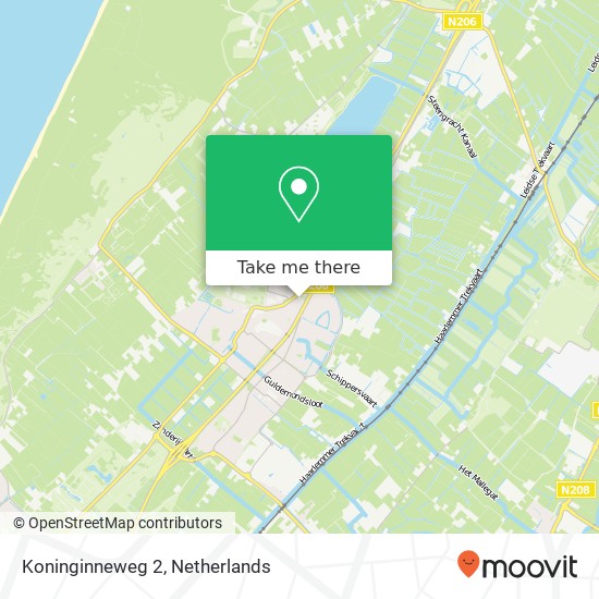 Koninginneweg 2, 2211 TA Noordwijkerhout kaart