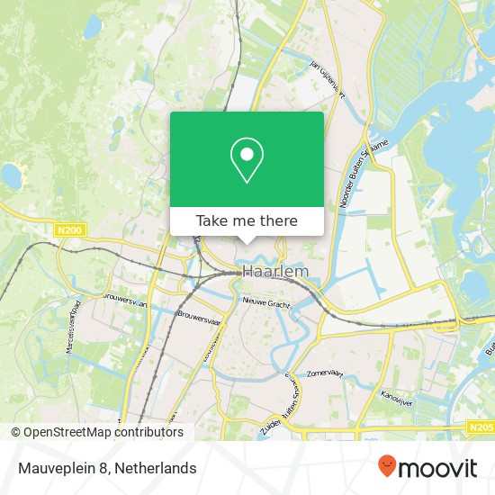 Mauveplein 8, 2023 XT Haarlem kaart