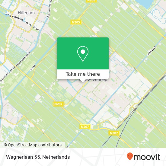 Wagnerlaan 55, 2151 GV Nieuw-Vennep kaart