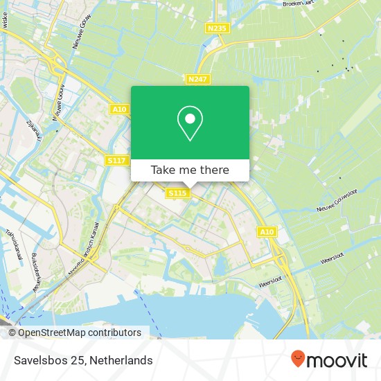 Savelsbos 25, 1025 BE Amsterdam kaart