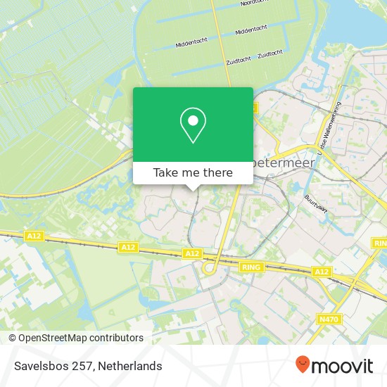 Savelsbos 257, Savelsbos 257, 2716 HN Zoetermeer, Nederland kaart